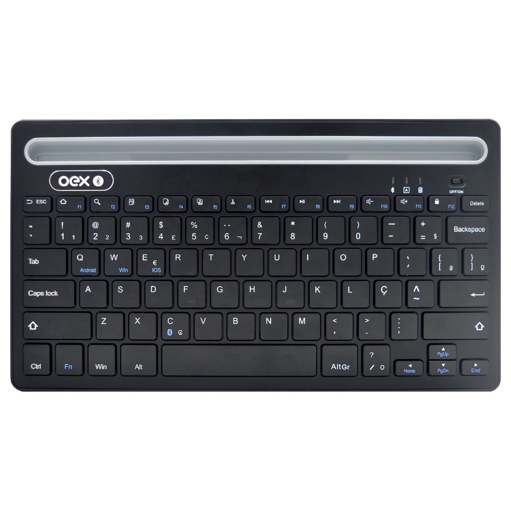 Teclado bluetooth OEX Class TC502 QWERTY português Brasil | Shopee Brasil