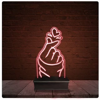 Abajur Luminária Acrílico Led - BTS Logo Simbolo