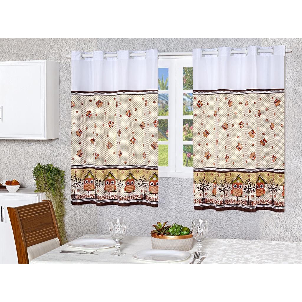 Cortina de Cozinha em Tecido Oxford 2,80 x 1,40 Metros Diversas ...