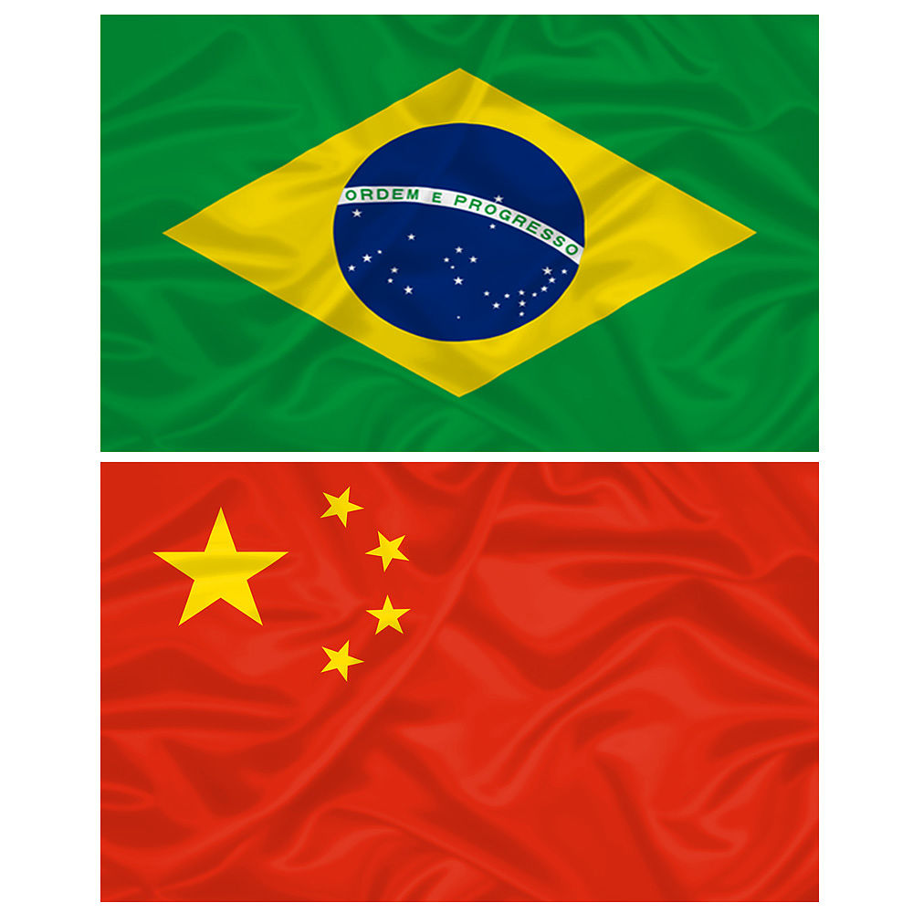 Bandeira da China + do Brasil 145cm x 90cm da Marca Minha Bandeira