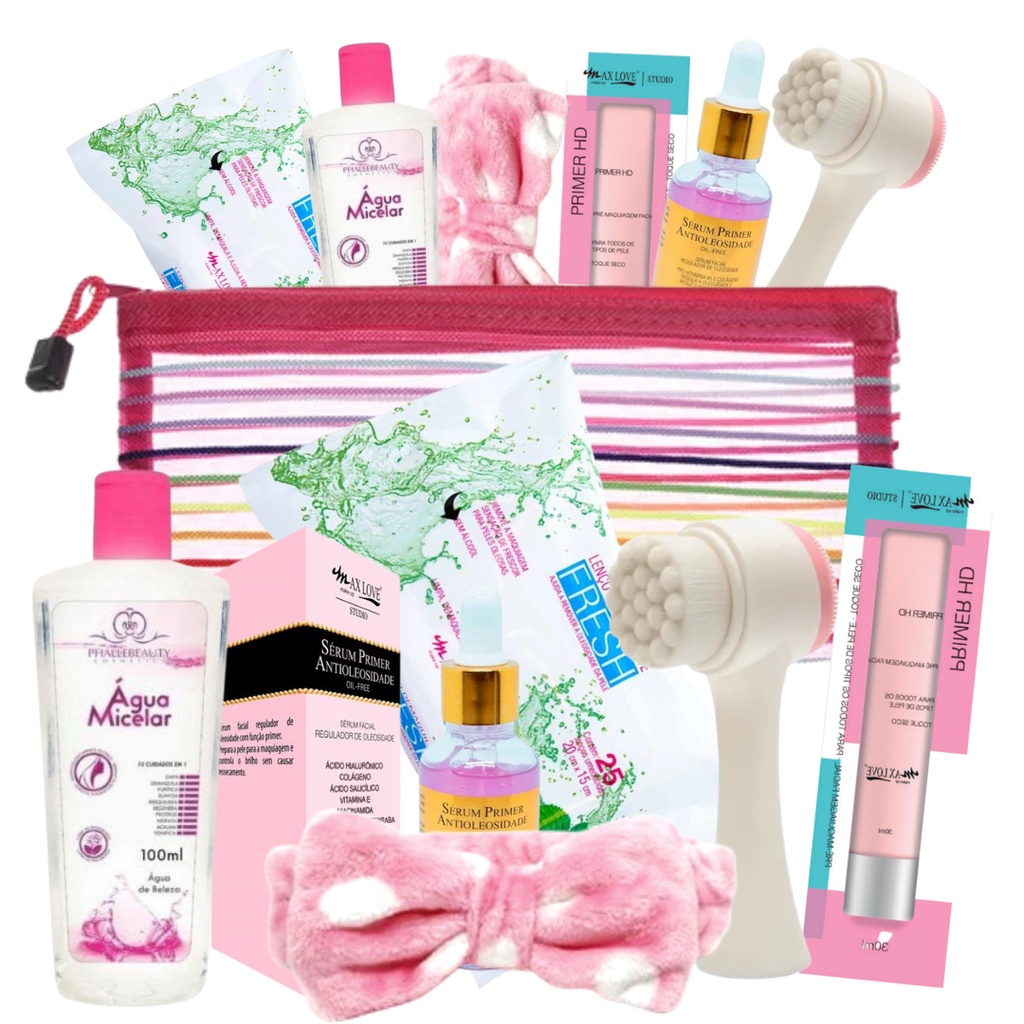 Kit Skin Care Limpeza de Pele e Cuidado Facial Completo c/ Primer HD