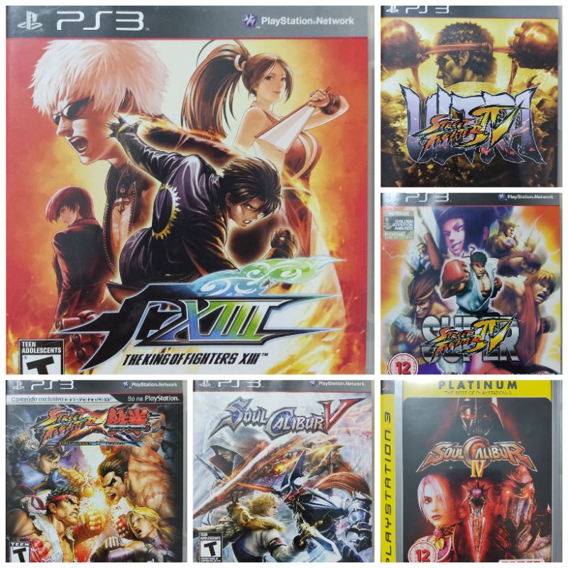 Jogos de Luta PS3 King of Fighters 13 Street Fighter Tekken Soul Calibur