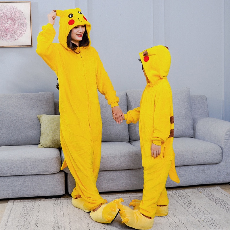 Pikachu Kigurumi Macacão Pijama Roupa Fantasia Cosplay Verão Adulto Oficial  Pokémon