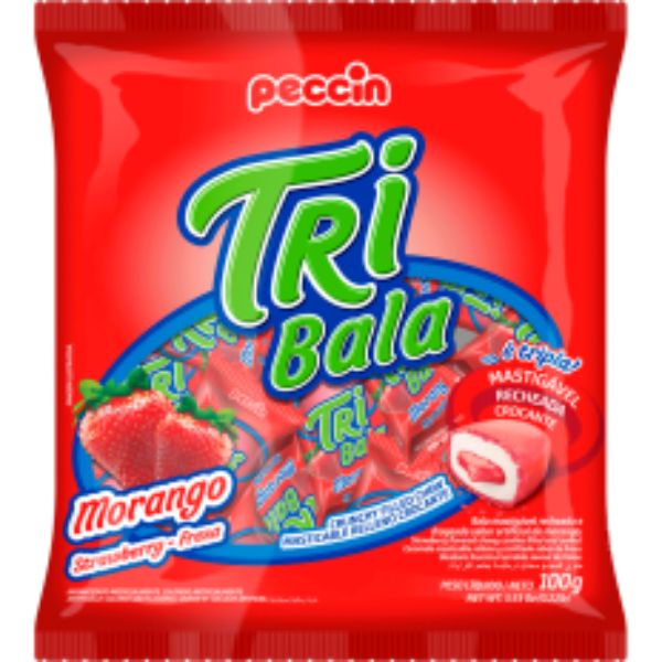 Tri Bala Mini Sabor Morango 100g Peccin Shopee Brasil 8462