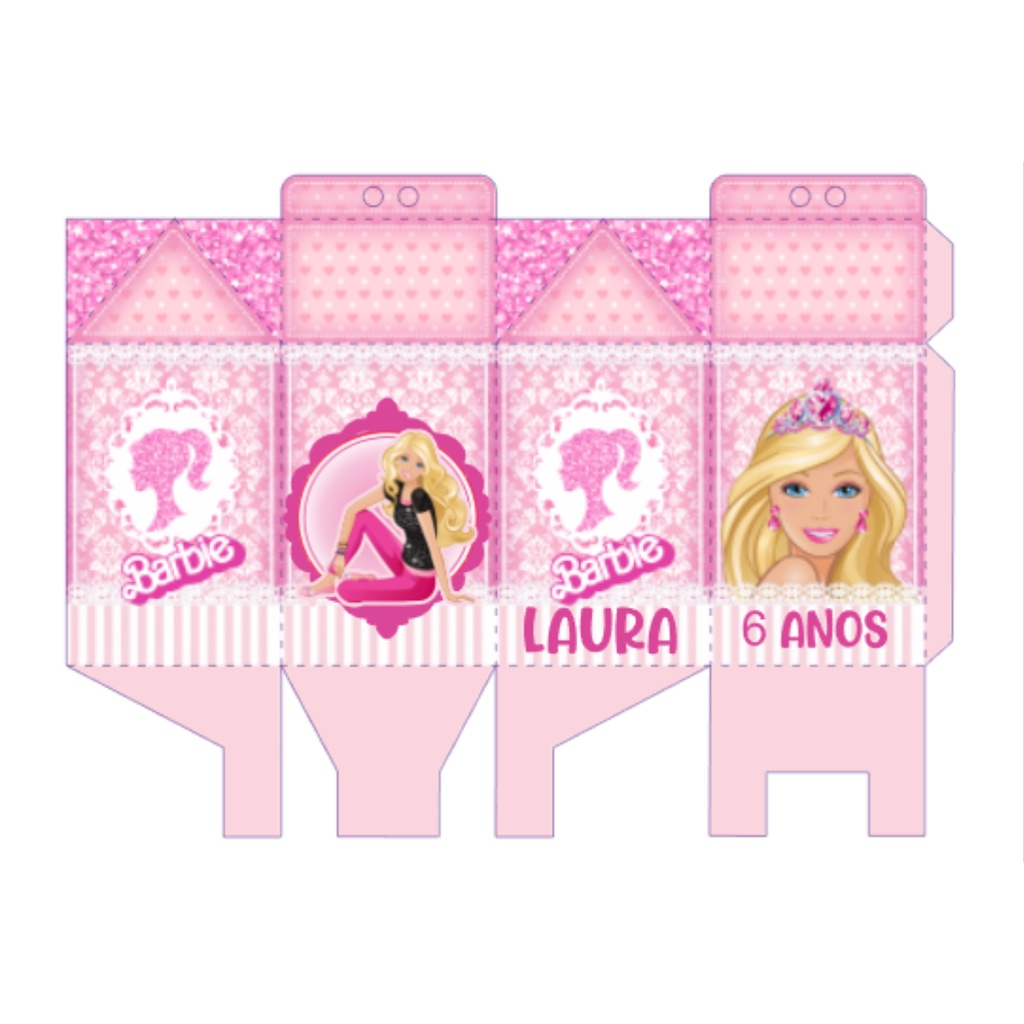 10 caixas milk personalizadas BARBIE lembrancinha festa infantil arte ...