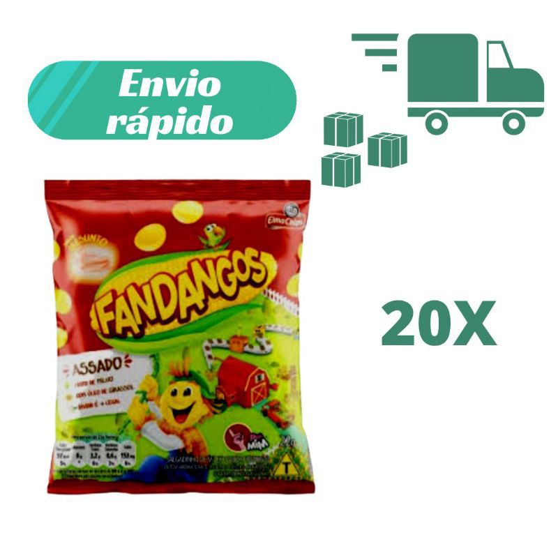 Kit 20 Fandangos Presunto 22g Salgadinho Elma Chips - pacotinho