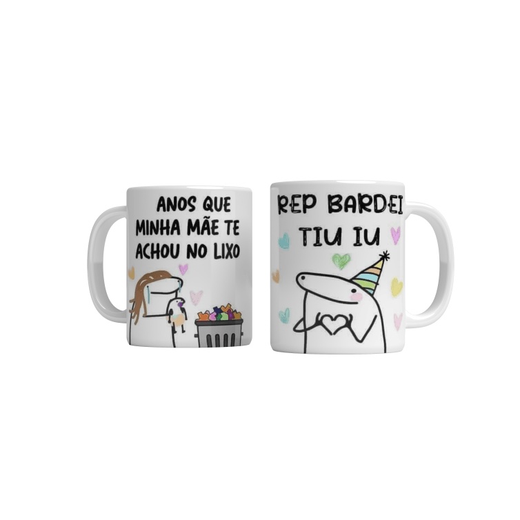 Caneca Xícara Frases Divertida Meme Flork Aniversario