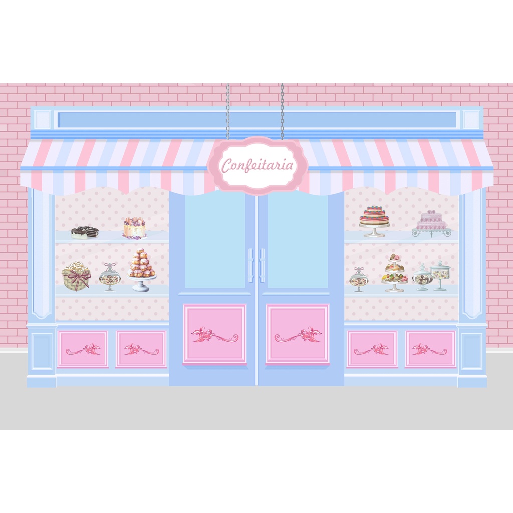 Painel de Festa em Tecido Sublimado 3d Confeitaria | Shopee Brasil