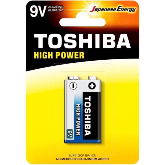 Bateria Toshiba 9V Alcalina 6LR61GCP x1 Unidade Japanese Energy
