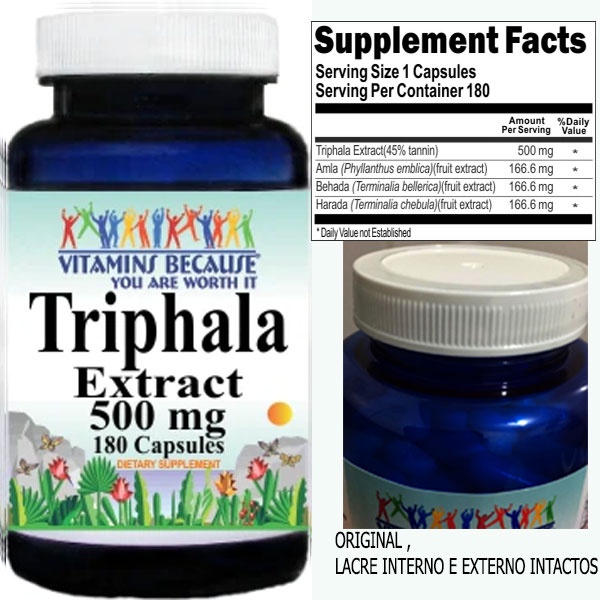 Vitamins Because Triphala 180 Capsulas 500mg Importado Shopee Brasil