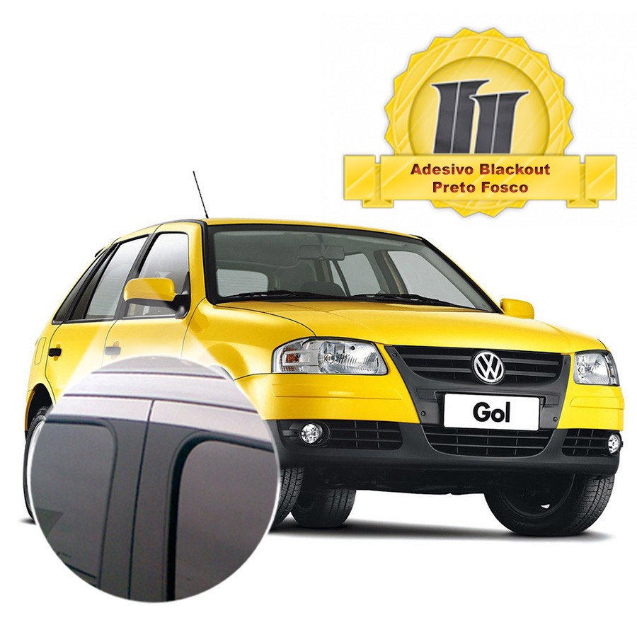 Adesivo Blackout Gol G4 para Coluna de Porta Preto Fosco