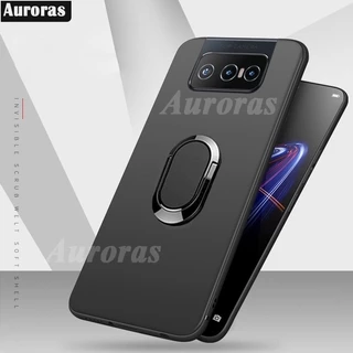 Capa De Celular Flexível Auroras 8 Flip Com Suporte Anel Magnético Anti-Impacto Para Zenfone 8 9