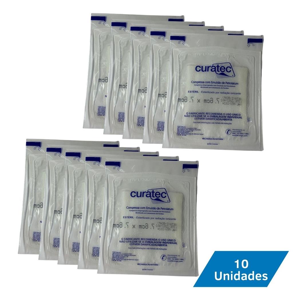 Curatec compressa emulsao de petrolatum curativo queimaduras e feridas ...
