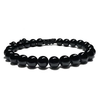 Pulseira masculina e feminina pedra preta ajustável vários modelos variados