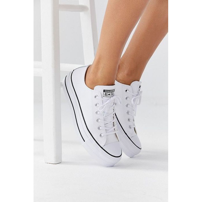 Tenis all star branco de best sale couro feminino