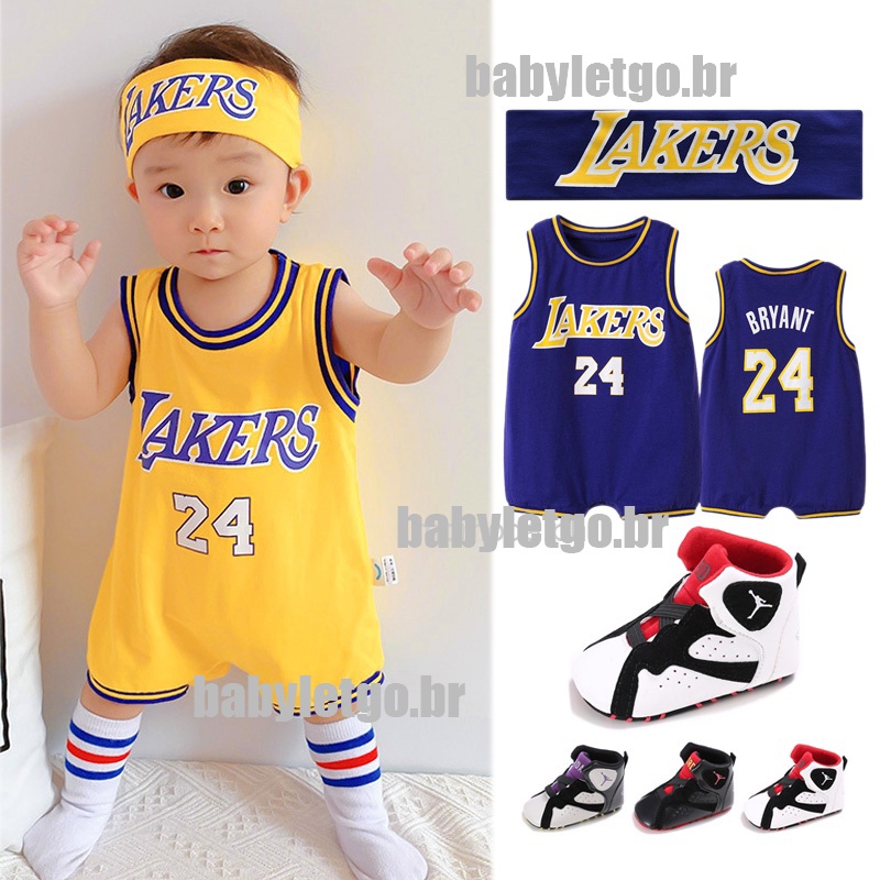 Camiseta De Basquete Bebê Recém-Nascido Jersey LA Lakers Kobe