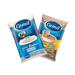 Arroz Branco Polido E Feijao Carioca Tipo 1 Camil Pacote De 1 Kg