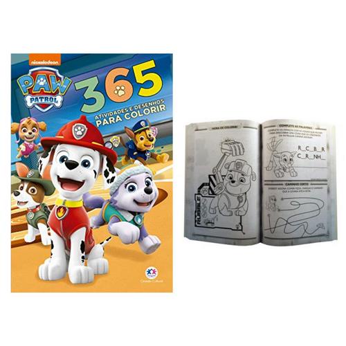Livro Patrulha Canina - 365 Desenhos Para Colorir Crianças Filhos Infantil  Desenho História Brincar Pintar Colorir no Shoptime