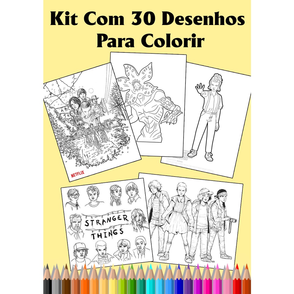 Kit 30 desenhos para Colorir em Folha A4 Sulfite