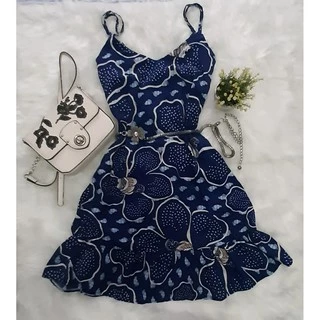 Vestido feminino curto soltinho viscose alça