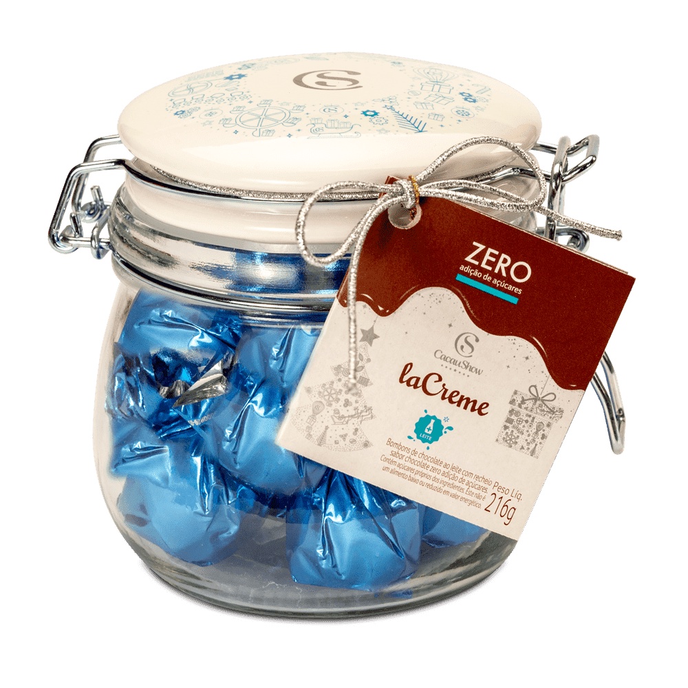 Pote Trufas Zero Açúcar 216g Cacau Show Presente Natal