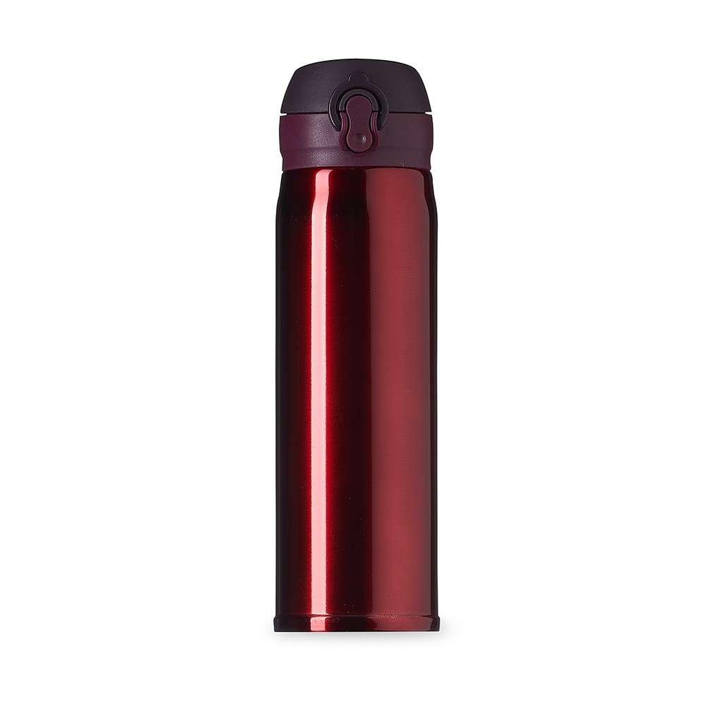 Garrafa Termica Agua Vermelho 1 Litro Inox Dupla Parede Café