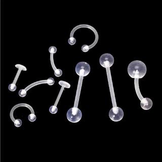 24 Unidades Pregos De Nariz Transparentes Brincos Femininos Bijuteria Piercing  Sobrancelha Anéis De Língua Jóias De Piercing Jóias Perfurantes Senhorita  Definir Acrílico Invisível