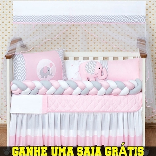 Kit Berço Trança Elefantinho Menina Menino 11 Peças Oferta