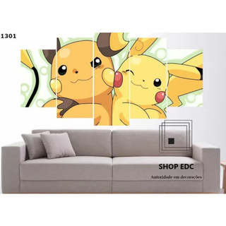 Quadro decorativo A4 pokemon, Pikachu, desenho