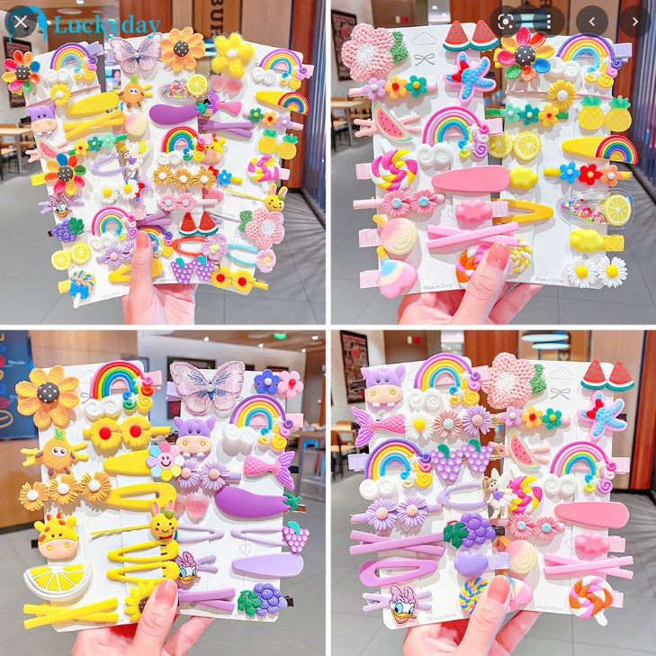 Kit com 15 pcs de prendedor Infantil Rabico+bico de pato desenho de Silicone