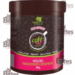 Máscara Capilar Café Com Pimenta Hábito Cosméticos Crescimento Óleo de Rícino