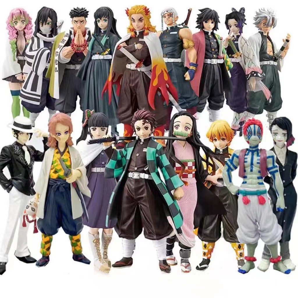 Boneco do anime de Rengoku Kyoujurou Demon Slayer Kimetsu no Yaiba, coleção  de modelos de anime