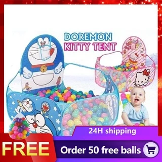 (50 bolas entregues) Crianças Oceano Piscina De Bolinhas Tocar Tenda Doraemon Pode Elenco Basquete Do Bebê Interior Bola playground Brinquedo