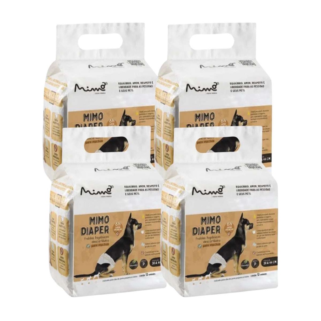 Fralda Higiênica para Cachorro Idoso Macho Mimo P 48 Un | Shopee Brasil
