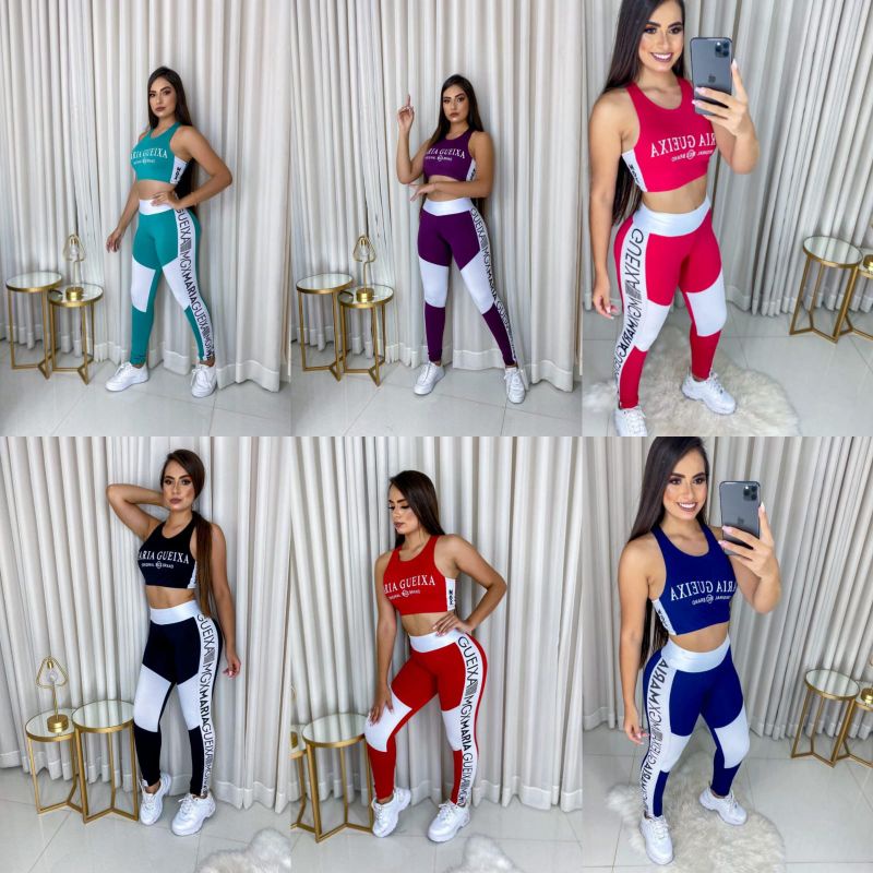 Conjunto Fitness Calça Legging e Top Maria Gueixa - Atacado 44 Goiânia.