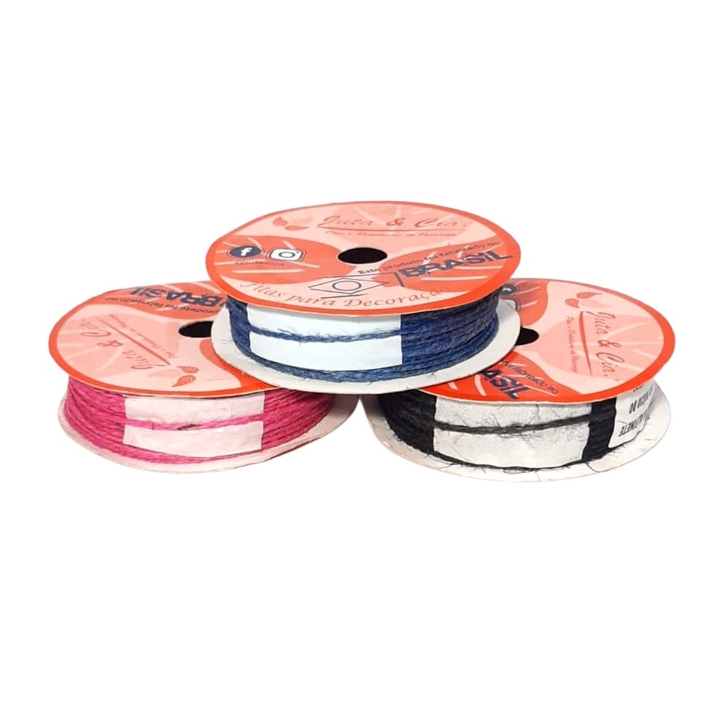 Fio De Juta Engomado 3mm - Rolo 30 Metros Cor Cru