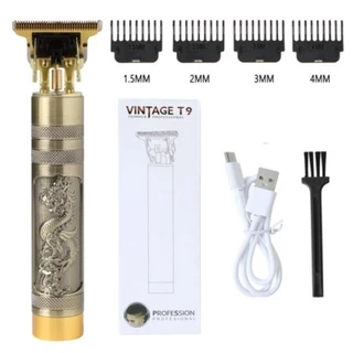 Máquina corta cabelo e acabamento barbeador eletrico profissional vintage t9 sem fio recarrégavel estoque no Brasil