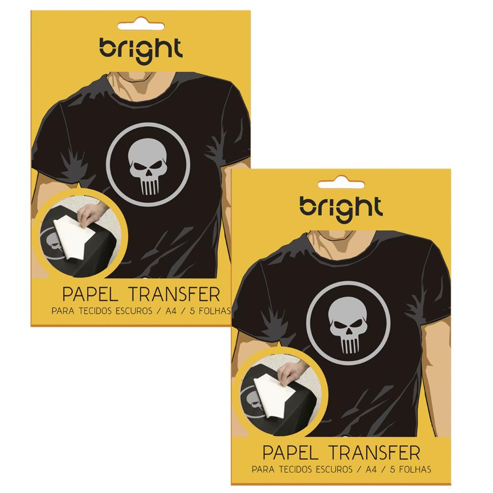Kit 2 Papel Transfer p/ Tecido Escuro c/ 10 folhas Bright 20 | Shopee ...