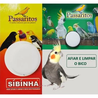 Osso de Siba Sibinha Pedra de Calcio Calopsita Para Afiar e Limpar o Bico Do Seu Pássaro C/ Encaixe P/ Gaiola
