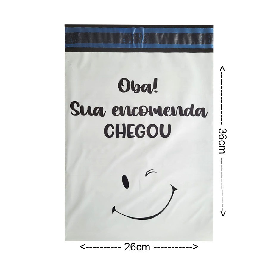 26x36 50 und Saco Plástico personalizado Oba Cheguei branco 50 und