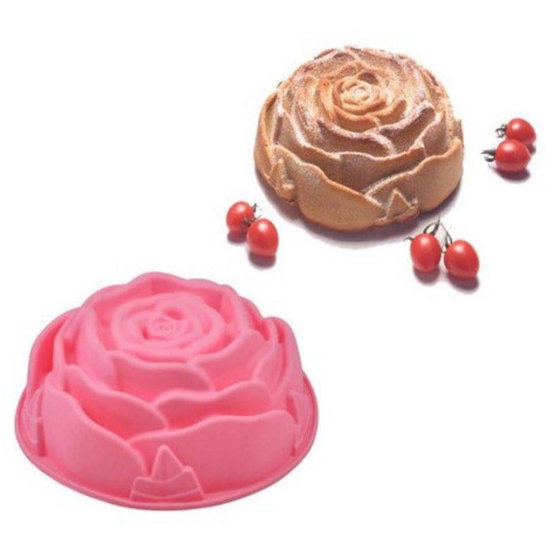 Forma De Silicone Rosa Flor Bolo Tortas Doce Antiaderente