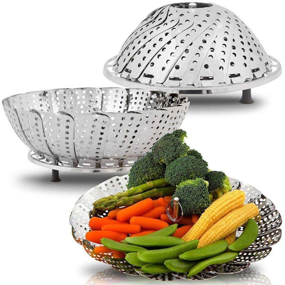 Cesto De Cozimento Inox A Vapor Para Cozinhar Legumes E Verduras