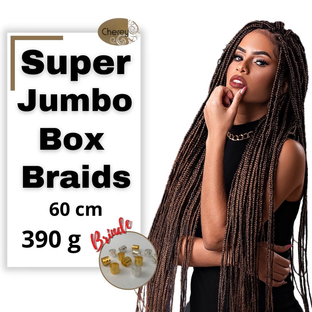 Super Jumbão Cherey 390g 60 cm Cores Ombrés Para Tranças Box