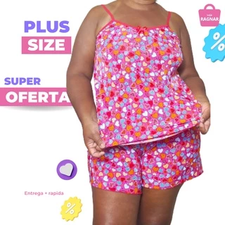 Baby Doll Conjunto Pijama Feminino Short Doll Plus Size