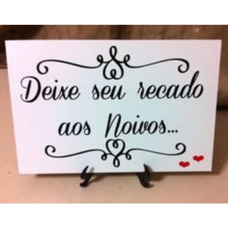 Placa Decorativa MDF para Casamento Deixe seu recado aos Noivos