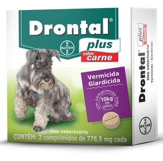 Vermífugo Drontal Plus Carne Cães10kg 2 Comprimidos