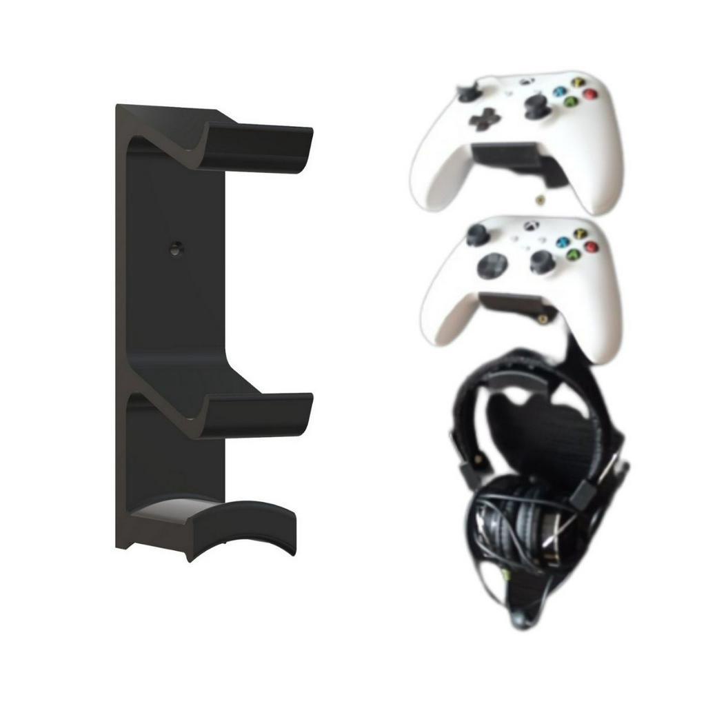 Suporte de Parede Para 2 Controles Compatível Com Xbox One, Ps4, Ps3 + Headset 1 Unidade