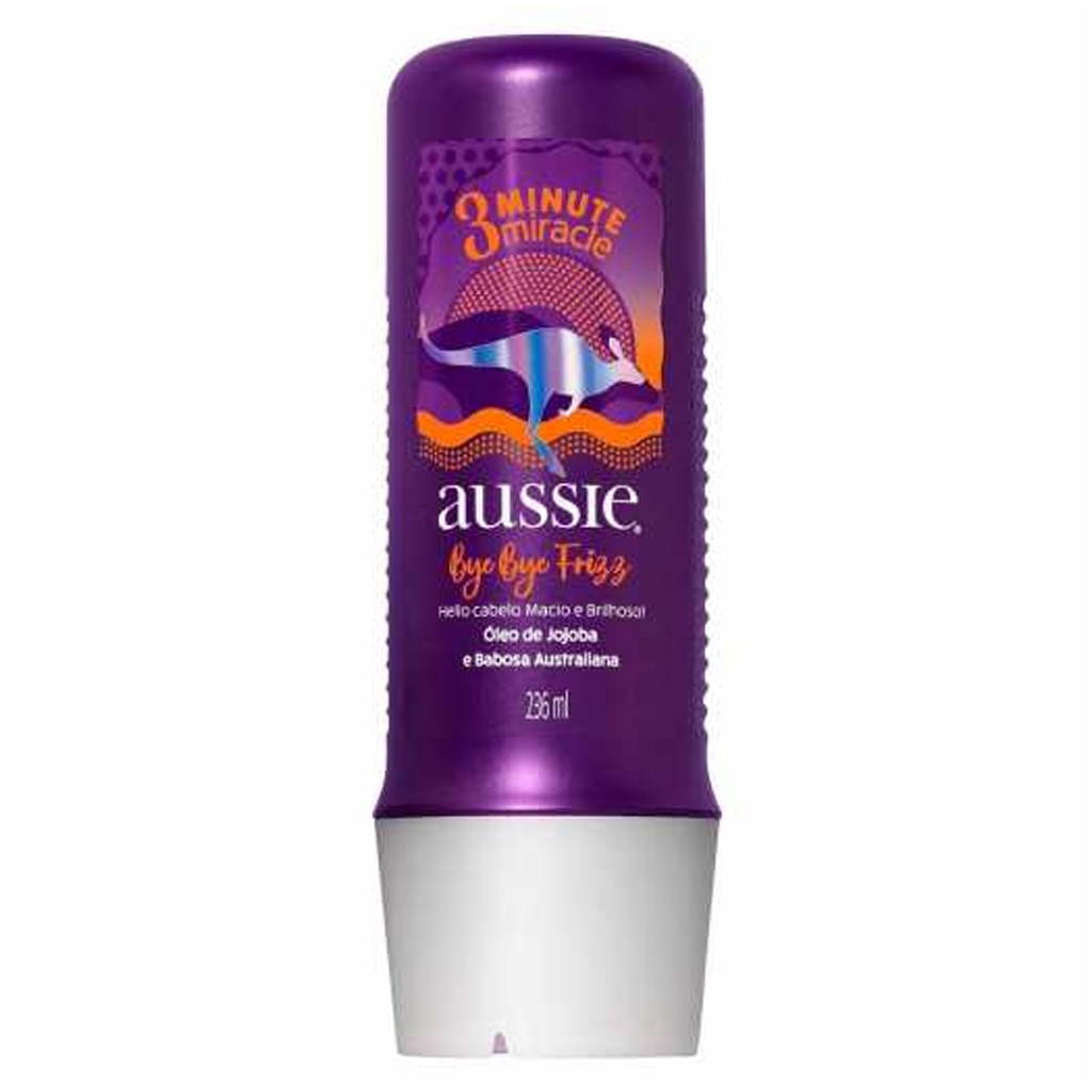 Tratamento Capilar Aussie Bye Bye Frizz 3 Minute Miracle com 236ml ...