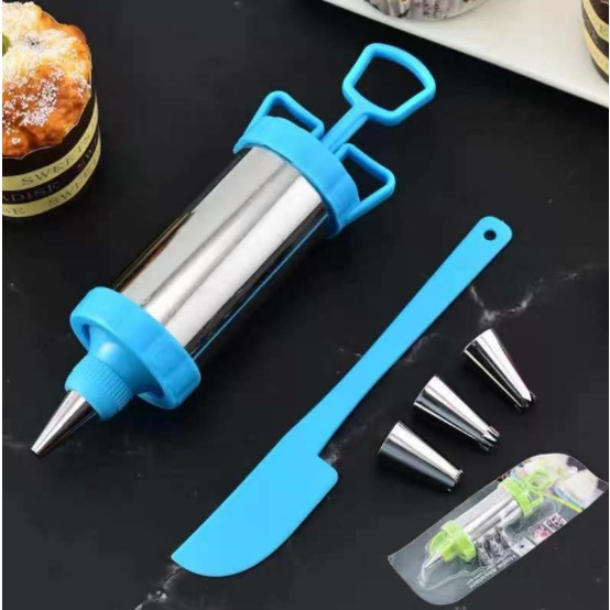Kit Confeiteiro Caneta Decoradora Dispenser 4 Bicos Espátula