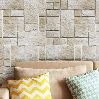 Papel de Parede Adesivo Lavável Pedras Fundo Branco 3